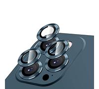 LucBuy Protezione per Obiettivo Della Fotocamera per iPhone 12 Pro Max, Anti-graffio Pellicola per Schermo con Lente Circolare in vetro Temperato HD in Lega di Alluminio (Blu Pacifico)