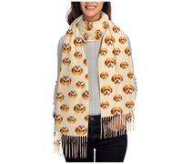 LucBuy Sciarpa Personalizzata con Foto del Volto, Sciarpe e Stole in Cashmere per Donna Uomo, Scialli Morbidi e Caldi con Nappe Grandi per L'inverno e L'autunno, Coperta a Mantella lunga e Divertente