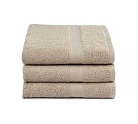 Lucca Doghe a Mano, Confezione da 3 Pezzi, Colore: Tortora, Cotone, Talpa, 70 x 140 cm