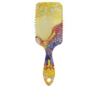 L'uccello giallo e blu diffondere le ali spazzola da massaggio liscia per la crescita dei capelli Massaggio del cuoio capelluto progettato per capelli sottili con manico ergonomico cepillo para