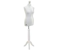 LUCCESI - Manichino Busto da donna taglia/size S, M, L, XL torso della Fodera In Tinta Bianco Crema, Base laccata in color bianco