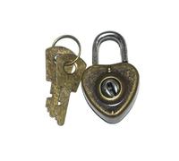 Lucchetti Archaize in stile antico vintage, a forma di cuore, con chiave di sicurezza, 1 pezzo(Bronze)