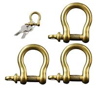 Lucchetti con Anello a D 3 Pezzi Anelli a Vite con grillo in Ottone Antico per Portachiavi Portachiavi Bracciale Accessori Artigianali in Pelle Fai da Te