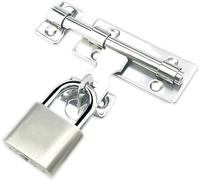 Lucchetti, Confezione da 2 chiavistelli a barilotto, chiavistello scorrevole for porta ad alta resistenza con viti e serratura for(4 inches)
