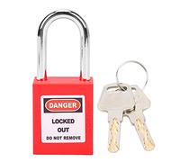 Lucchetti di bloccaggio e tagout 38 mm, 4 set di serrature e chiavi di bloccaggio Lucchetti di sicurezza Loto Masterlock con kit chiave principale per la produzione di macchinari (Rosso)