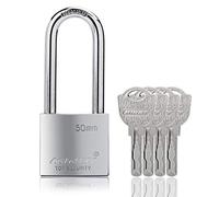 Lucchetti lunghi 50 mm per uso esterno resistente a tutte le intemperie, in lega di acciaio resistente con 4 chiavi