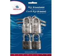 LUCCHETTI NAUTICI IN SET DA 4 PEZZI APRIBILI CON LA STESSA CHIAVE