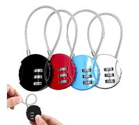 Lucchetti per Bagagli,4 Pcs Lucchetto a Combinazione,Lucchetti per Valigie con Combinazione 3 Cifre Serratura Lucchetto Piccolo per Bagagli Viaggio Armadietto Valigia