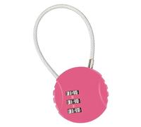 Lucchetti per Bagagli, Lucchetto Combinazione a 3 Cifre, Lucchetto a Codice Resettabile per Bagagli Viaggio, Lucchetti Lucchetto Armadietto con Cavo per Palestra, Armadietto, Valigia(Rosa)
