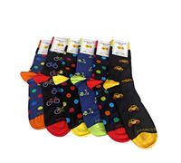 Lucchetti Socks Milano 6 paia calze uomo CORTE cotone filo di scozia elasticizzato estive in fantasia (Taglia 41-46, Set Drive in Pois)