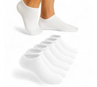 Lucchetti Socks Milano 6 Paia Calzini Fantasmini Uomo in Cotone, Invisibili e Traspiranti con Antiscivolo (IT, Numero, 43, 46, Regular, Regular, 6 PAIA BIANCO)