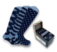 Lucchetti Socks Milano SET 3 PAIA DI CALZE UOMO LUNGHE CALDO COTONE COLORATE TENDENZA POIS FANTASIA FASHION MADE IN ITALY (SET TRIS JEANS)