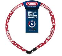 ABUS Steel-O-Chain 4804C Lucchetto a catena con simboli - combinazione per biciclette da bambino Livello di sicurezza 3 75 cm Rosso