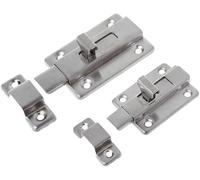 Lucchetto a catena for porta, chiavistello a molla, cilindro in acciaio inossidabile, confezione da 12, argento, 2 pollici e 3