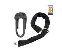 Hiplok DXXL, Lucchetto ad arco + Catena ad anello, Unisex, BLACK, Circonferenza di chiusura: 15cm x 8.5cm + 100 cm
