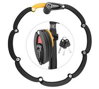 Lucchetto a catena per bicicletta, antifurto, pieghevole, con staffa di montaggio, cinghia regolabile, adesivo riflettente, 3 chiavi, per mountain bike, bici elettriche, moto