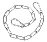 Lucchetto a catena per cancello 57 cm/22 pollici Catena in acciaio inossidabile con moschettoni Catena in metallo solido per recinti esterni, gabbie per animali domestici, forniture per recinti (nero)