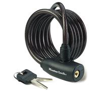 Master Lock Lucchetto con cavo in acciaio 8126EURDPRO 1,8 m x 8 mm autoavvolgente con chiave nero