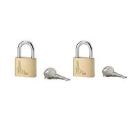 Lucchetto a cilindro Set da 2 lucchetti ottone 30 mm Bronze colour