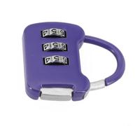 Lucchetto a combinazione a 3 cifre, lucchetto in lega di zinco, compatto per armadietti, scuola, borsa sportiva, robusta serratura a combinazione con codice regolabile, 42 x 35 mm (viola)