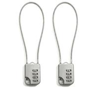 Lucchetto a combinazione a 4 cifre con cavo in acciaio da 30 cm, argento | Lucchetto con codice numerico, antiruggine, portatile, per viaggi, bicicletta, casco, scooter e attività all'aperto