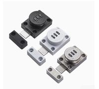 Lucchetto a combinazione a 4 cifre per armadio, in metallo, set da 2 | Codici a 4 cifre, 1000 combinazioni, design senza chiave, per legno e metallo, set da 2 inclusi (placcato)