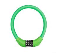 Lucchetto a combinazione a quattro cifre per mountain bike per bici elettriche e moto, design ad anello flessibile, rivestimento in PVC resistente alle intemperie (verde)