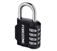 Lucchetto a combinazione, FOBOZONE Lucchetto con codice a 4 cifre impermeabile per esterni resettabile, per armadietto della palestra, armadio, capanno, cerniera, cancello, cassetta degli attrezzi