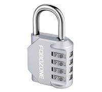 Lucchetto a combinazione, FOBOZONE Lucchetto con codice resettabile a 4 cifre impermeabile per esterni, per armadietto della palestra, armadio, capanno, cerniera, cancello, cassetta degli attrezzi