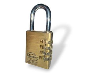 Lucchetto a combinazione in ottone e acciaio Kombo Corbin PL020