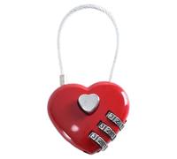 Lucchetto a combinazione, lucchetto a 3/4 cifre con codice, resistente alle intemperie, per armadietti esterni e armadietto della palestra (cuore rosso)