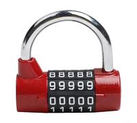 Lucchetto a combinazione per armadietti da palestra, codice di sicurezza a 5 cifre per controllo accessi (rosso)