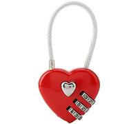 Lucchetto a coppia, a forma di cuore a 3 cifre Codice Combinazione Bagaglio Blocco Password Sicurezza Lucchetto a coppia per bagagli, zaino, portagioie, armadietto per hall(Rosso)