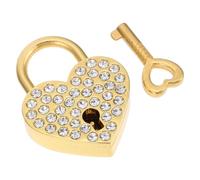 Lucchetto a Cuore per Coppia, Oro, Lega di Zinco, Decorazione Borsa | Stile Delicato e Creativo, Resistente alla Ruggine, per Luoghi Turistici e Ponte dei Desideri, Dettaglio Chic