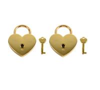 Lucchetto a forma di cuore, 2 set di mini lucchetti a forma di cuore in lega di zinco con chiavi, piccolo lucchetto antifurto per bagagli, diari, libri, portagioie, oro