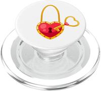 Lucchetto a forma di cuore e chiave, romantico lucchetto dell'amore PopSockets PopGrip per MagSafe