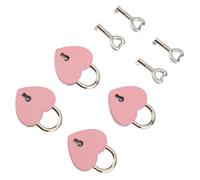 Lucchetto a forma di cuore, in lega di zinco, con chiave, per scatole di gioielli, portafogli, borse, lucchetto a forma di cuore da donna, lucchetto portatile per bagagli (rosa)