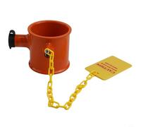 Lucchetto a perno in lega per camper, semirimorchi e camper, antifurto con 2 chiavi uniche, 8,1 x 12,5 x 11,2 cm, arancione, include catena promemoria da 30,5 cm