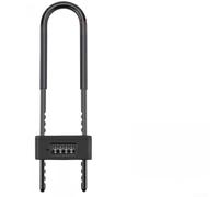 Lucchetto a U con combinazione in acciaio inox con codice a 4 cifre per porte in vetro, arco regolabile da 160 mm a 300 mm, resistente alle intemperie, anti umidità, colore nero (G)