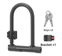 Lucchetto a U per bici e moto con rivestimento in PVC temprato da 15 mm per evitare graffi sui telai durante i pendolari in città e la guida all'aperto in colore nero (rack U-lock)
