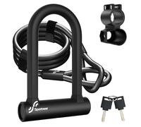 Lucchetto a U per Bici, U Blocco Bicicletta Robusta, Sportneer Set Blocco per Bicicletta Blocco a U Spessore 16mm Per Impieghi Gravosi con Cavo in Acciaio di Sicurezza 5 Ft per Mountain Bike da Strada