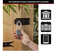 Lucchetto ad alta sicurezza - MASTER LOCK - M115EURTRILF - Con chiave - Acciaio laminato rivestito - Esterno - Antiruggine - Arco M - Confezione da 3