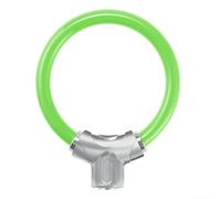 Lucchetto ad anello compatto per biciclette con cavo in acciaio da 11 mm, azione push-to-lock senza chiave e rivestimento in PVC per la resilienza ambientale (galvanica verde)