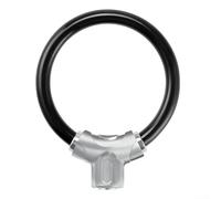 Lucchetto ad anello compatto per biciclette con cavo in acciaio da 11 mm, azione push-to-lock senza chiave e rivestimento in PVC per la resilienza ambientale (galvanica nero)