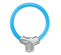 Lucchetto ad anello compatto per biciclette con cavo in acciaio da 11 mm, azione push-to-lock senza chiave e rivestimento in PVC per la resilienza ambientale (galvanica blu)