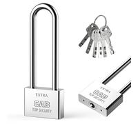 Lucchetto allungato con 6 chiavi, lucchetto ad arco lungo 50 mm, ad alta sicurezza, resistente, per magazzini, contenitori, porte, garage, capannoni, biciclette
