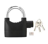 Lucchetto antifurto con allarme, in lega di alluminio, lucchetto di sicurezza antifurto 110 db allarme volume allarme impermeabile sirena blocco allarme per moto bicicletta porta finestra, nero, con 2