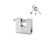 Lucchetto antifurto con corpo in lega di zinco impermeabile e anello a forma di D, include 3 chiavi per l'uso con roulotte, magazzini, catene e garage (40 mm)