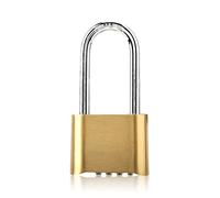 Lucchetto antifurto, lucchetto a combinazione grande in ottone con password a 4 cifre inferiore e gancio di blocco esteso per porte e finestre con chiusura a chiave, porte del cortile, porte del magaz