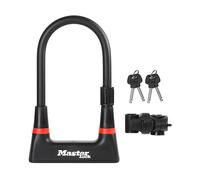 Master Lock Lucchetto a U 8279 Nero 210×104×14 mm con chiave e supporto – Certificato antifurto